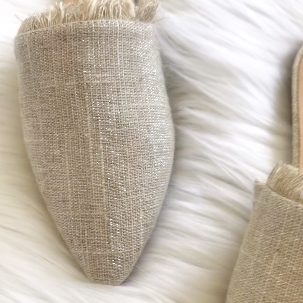 Natural | Woven Fringe Flat Mule - Picture 3 of 8